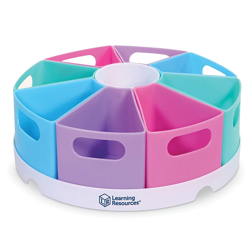 Learning Resources Create-a-Space Storage Center Pastel review: removable supply cups for a shared activity table