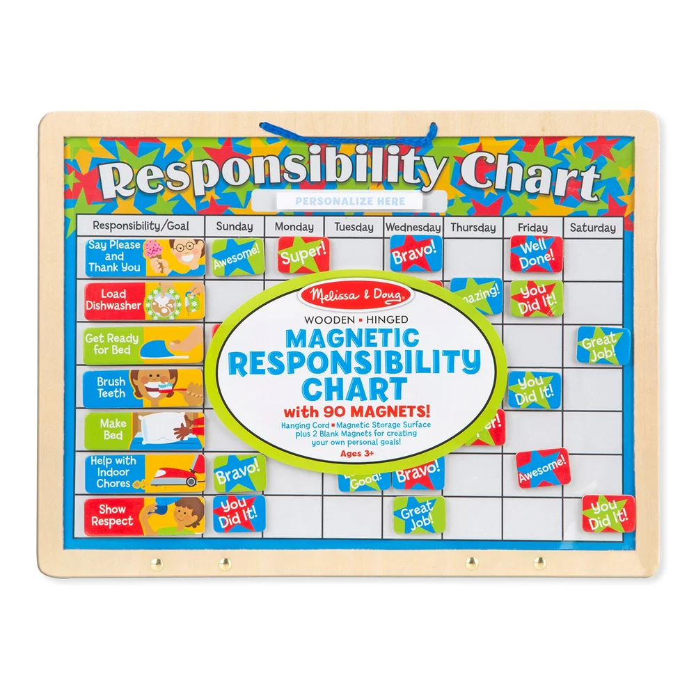 Melissa and Doug Magnetic Responsibility Chart 5059 review: a visible routine board for a small set of goals